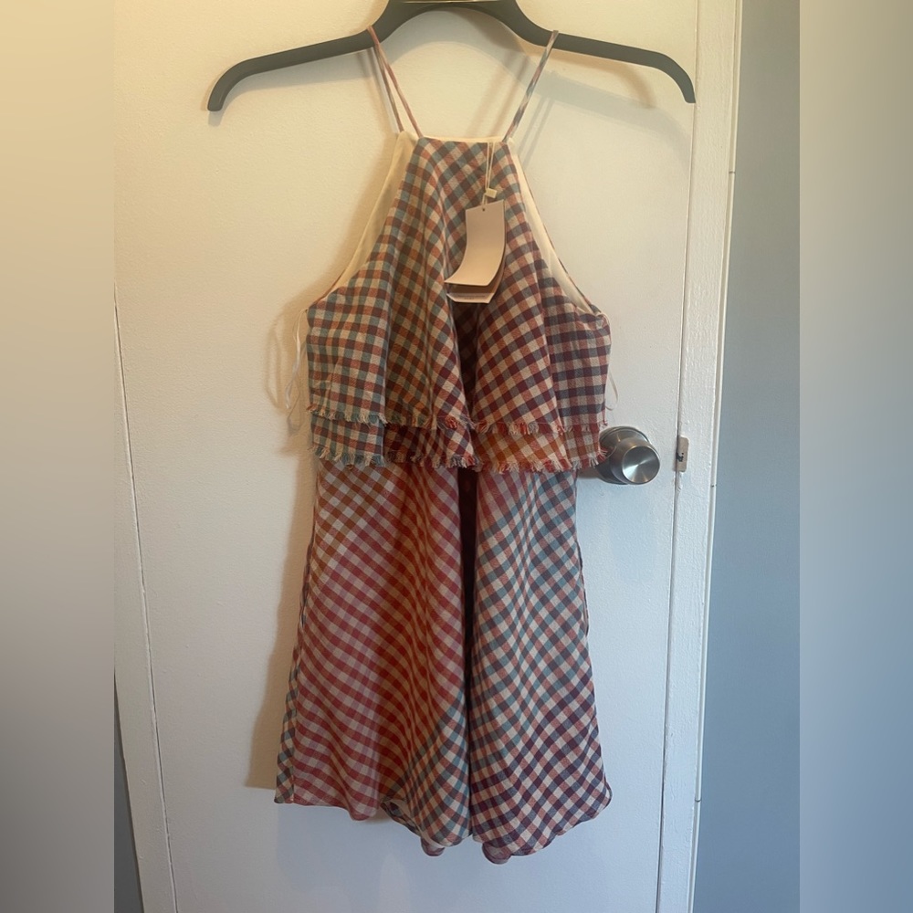 Nwt Zara Trafaluc Collection Checkered Multicolored Top With pockets size s